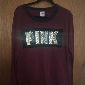 Burgundy Long Sleeve with Sequin Logo